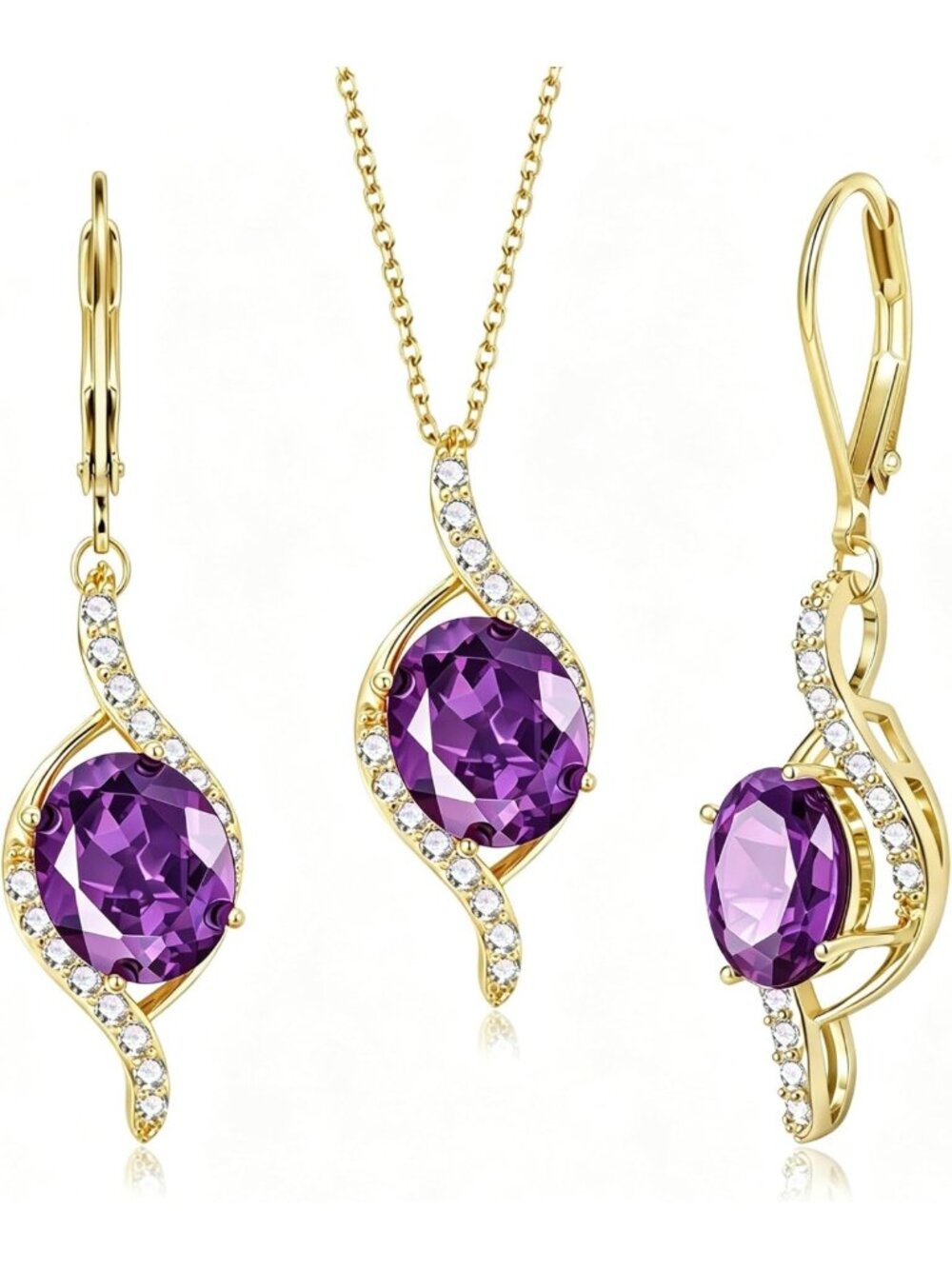 Elegant Twisted Austrian Crystal Jewelry Set - Stunning Women's Accessories